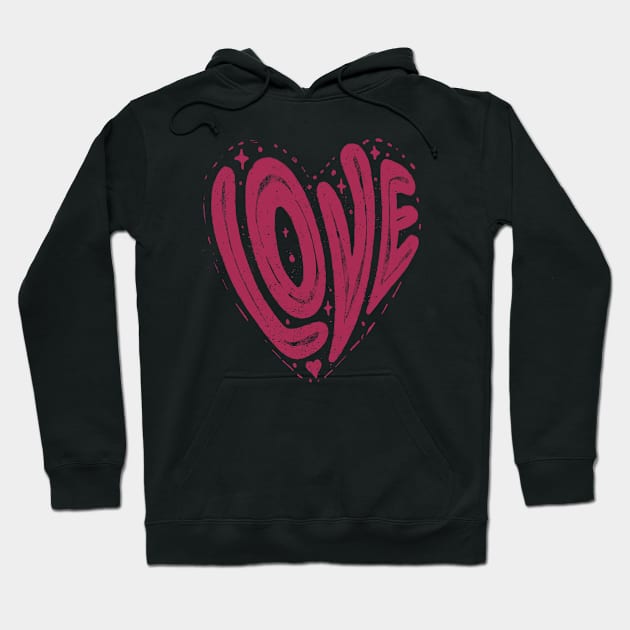 Love in a Heart Shape Viva Magenta by Tobe Fonseca Hoodie by Tobe_Fonseca